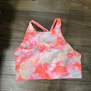 Lululemon high neck pink tie dye sports bra size 10